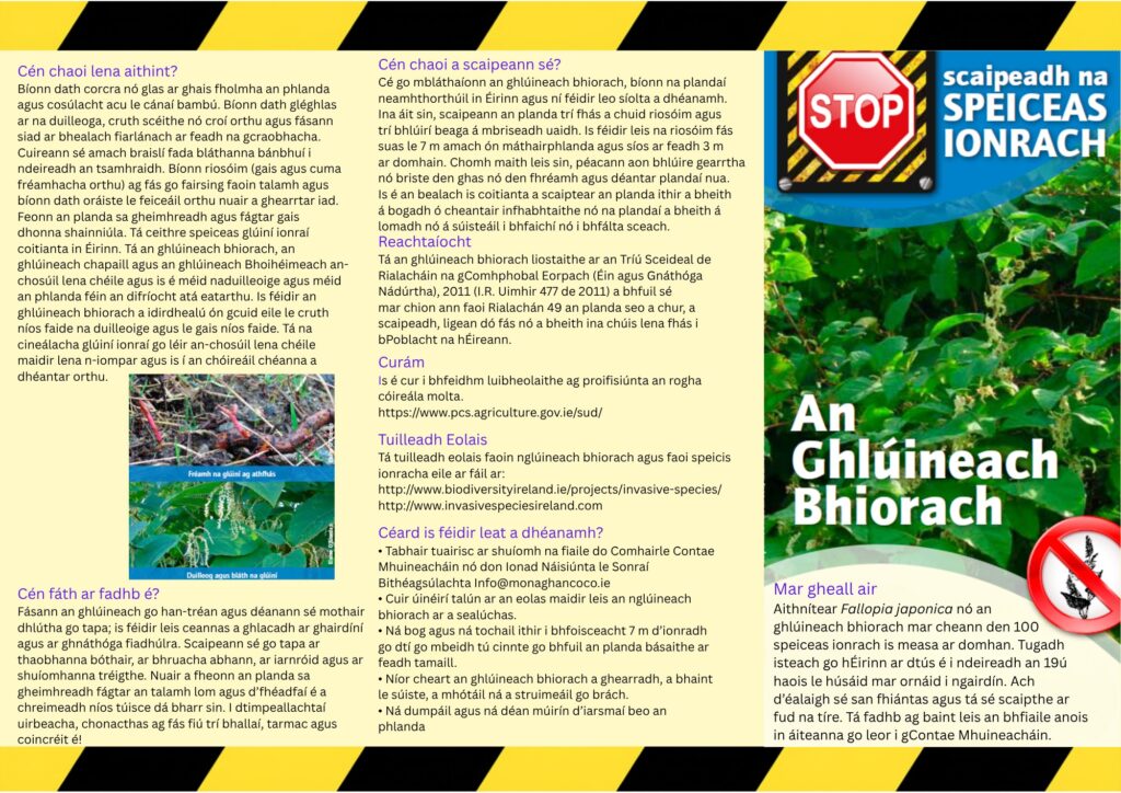 The Spread of Invasive Species As Gaeilge