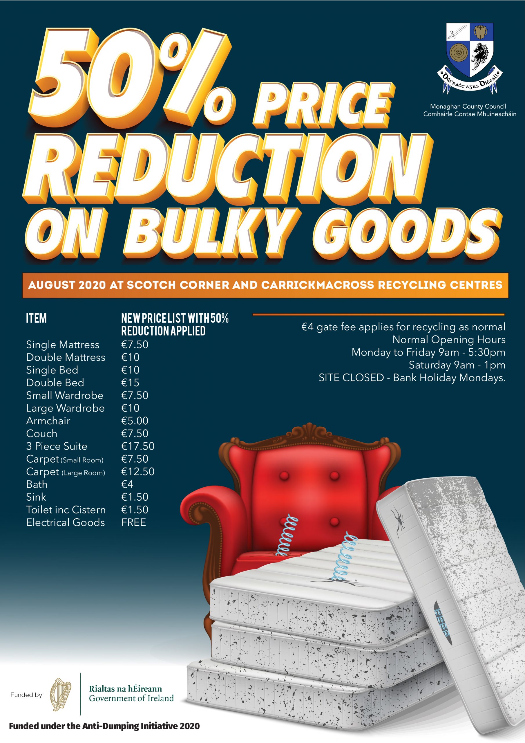 Bulky Goods Disposal: 50% Price Reduction