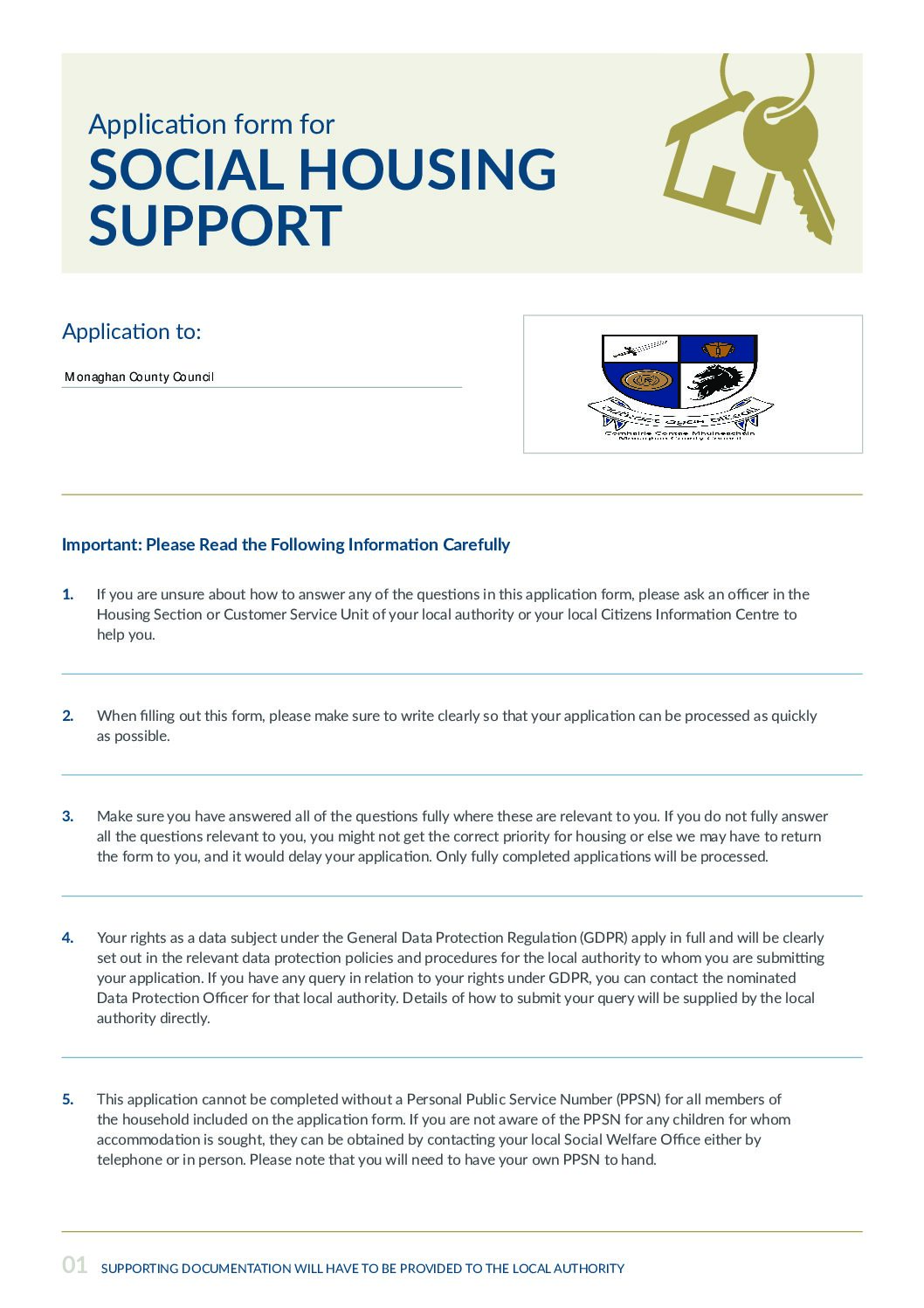 Social Housing Application Form Checklist Housing