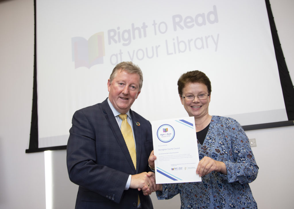 Monaghan County Council Recipient of Right to Read Champion Award 