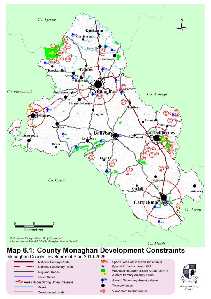 Detailed Map Of County Monaghan Map 6.1 Development Constraints Pdf 724X1024 - Planning
