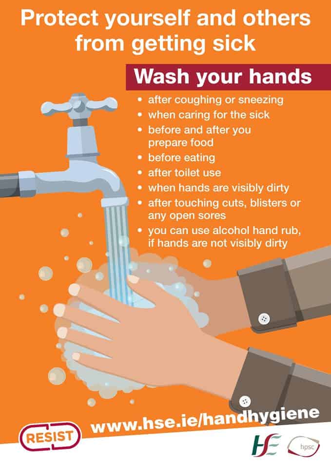 Hand Hygiene Poster English Comhairle Contae Mhuineach In