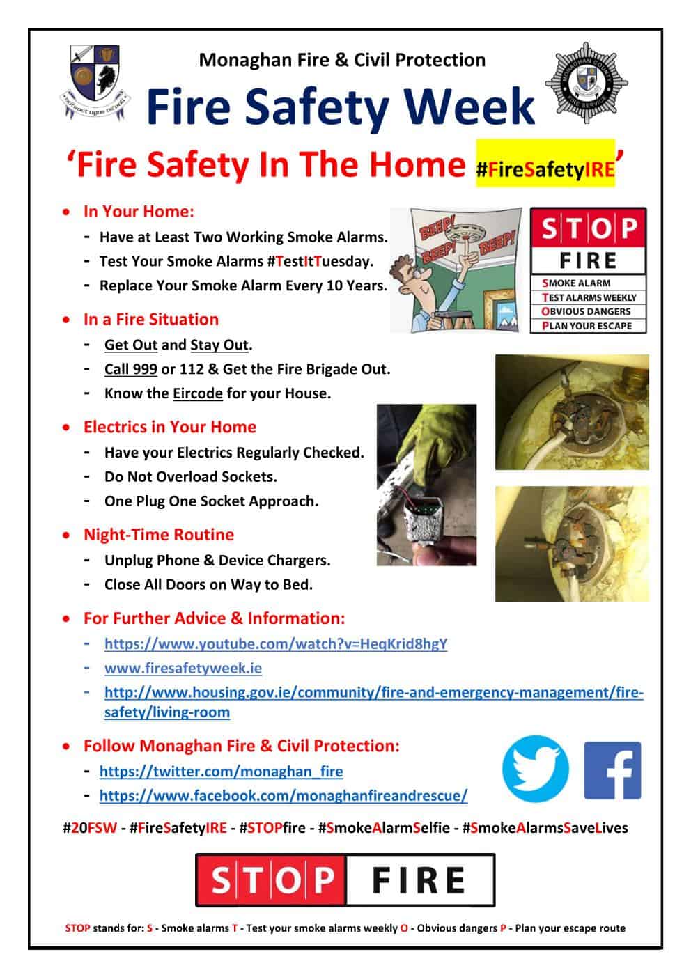 National Fire Safety Week 2020 -Tuesday October 6 2020