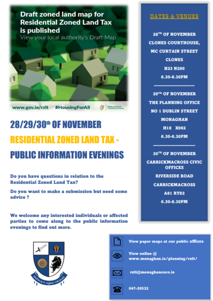 Residential Zoned Land Tax Draft Map Public Information Evenings