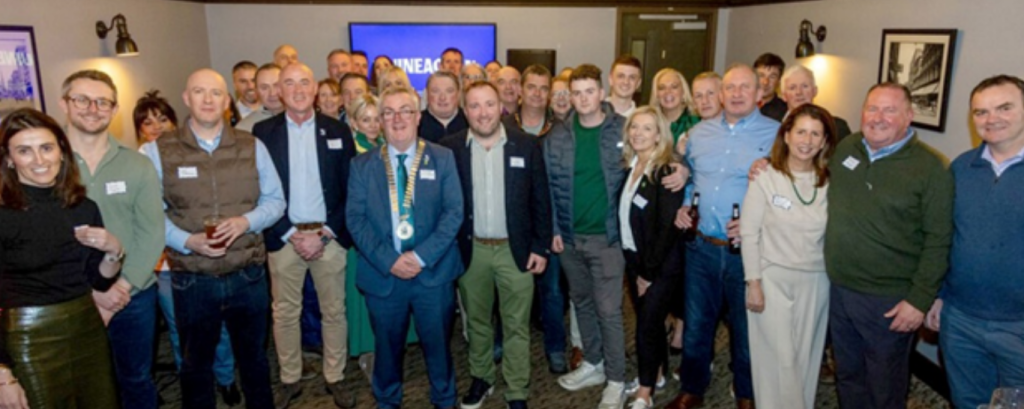 Group photo of networking event for Monaghan diaspora and Friends of Monaghan in The Merchant, Franklin Street