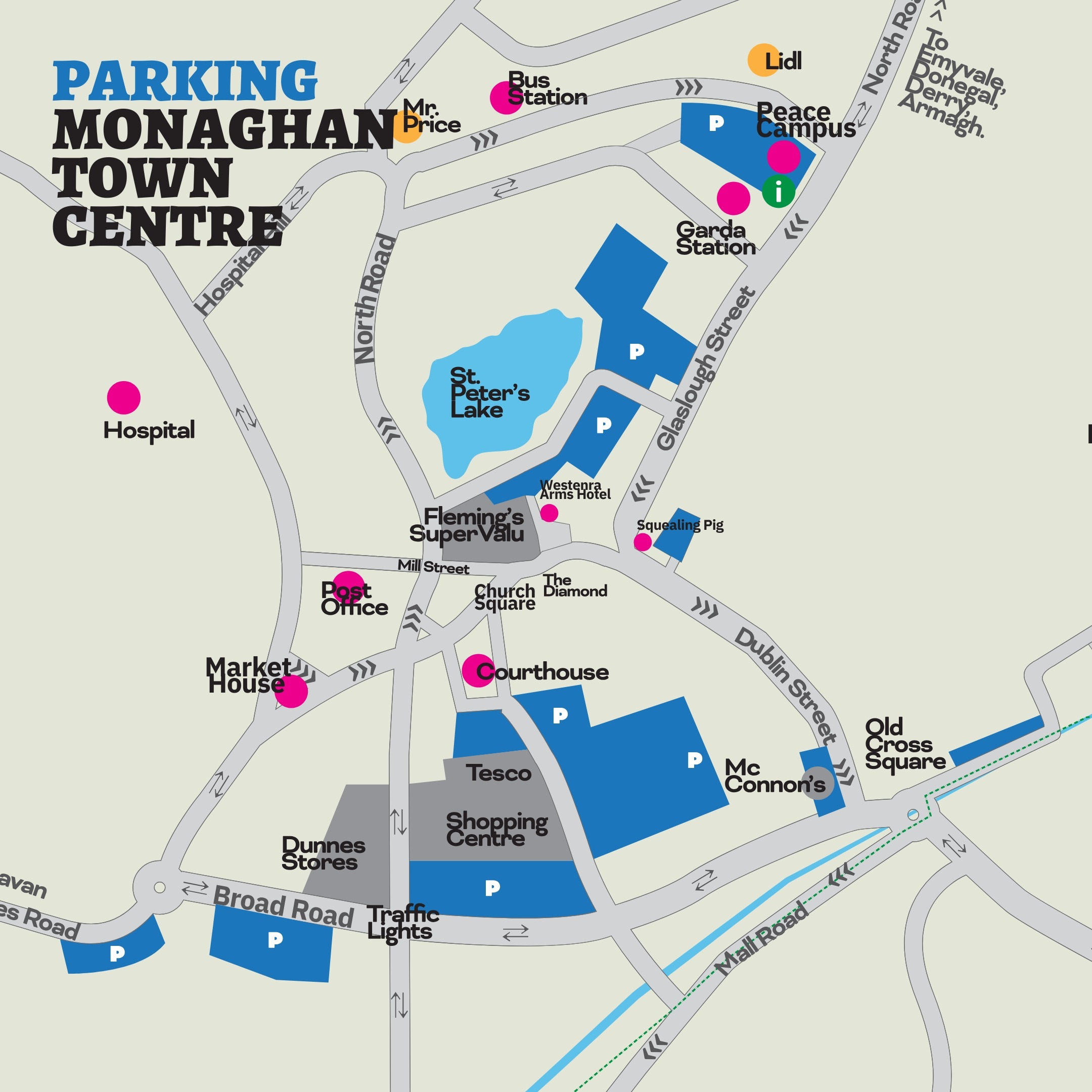 Monaghan Town Parking Map